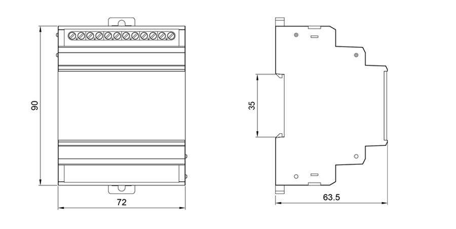 Voltage and Current Signal Sensor Dimension