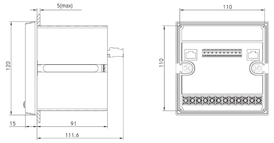 WGK-31-201 Intelligent Reactive Power Compesation Controller Installation Dimention